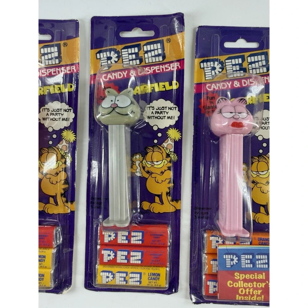 Vintage Garfield‎ PEZ Dispenser Lot 4 Sealed Carded Nermal Arlene Garfield